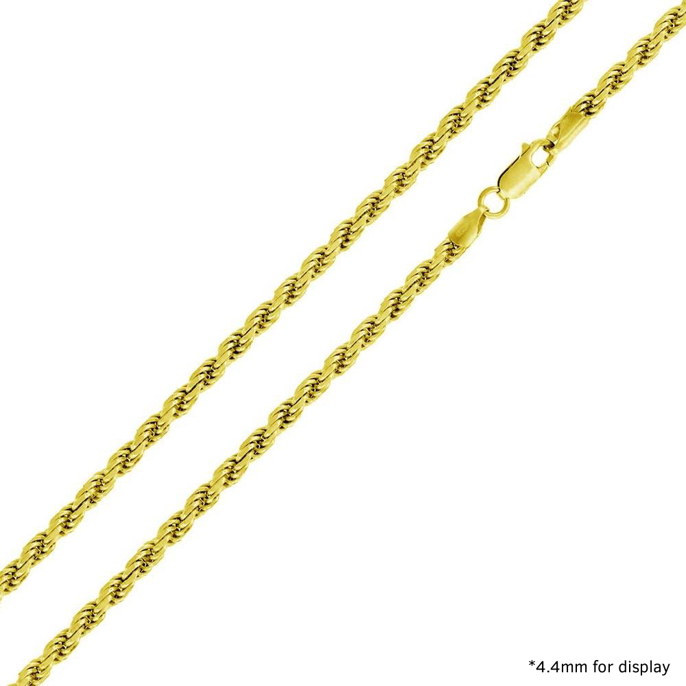14k 6mm Diamond Cut Rope Chain